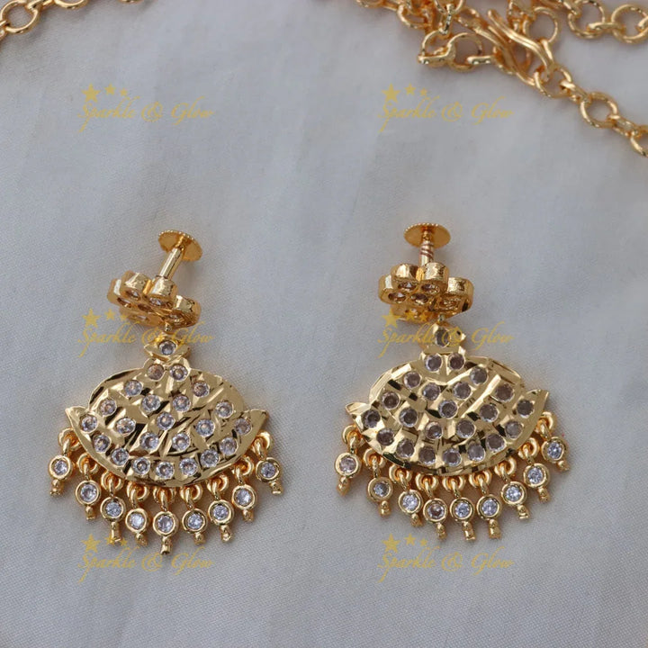 Exquisite Bridal Peacock Gold Necklace Set for Weddings