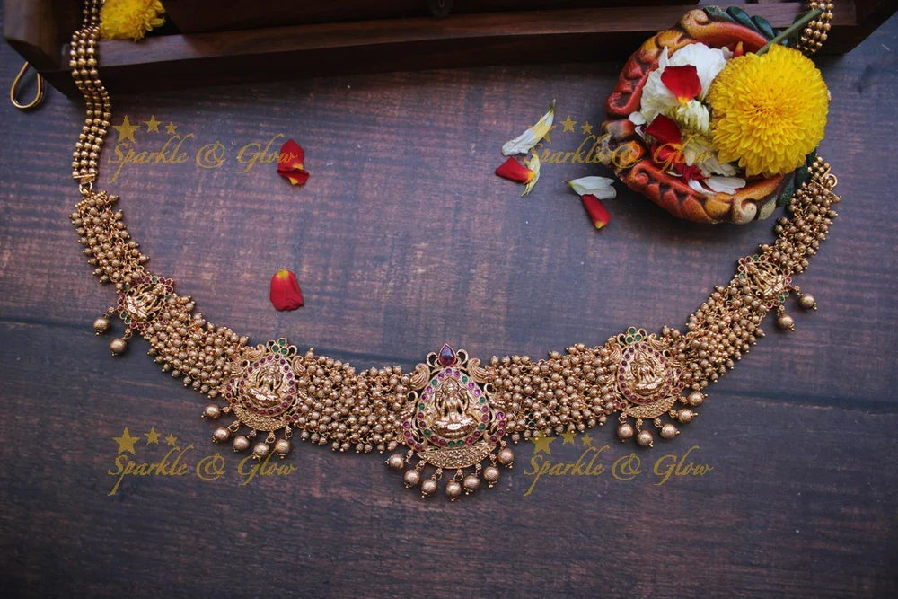 Premium Matte cluster beads Lakshmi Hipchain - Pink - Sparkle and Glow