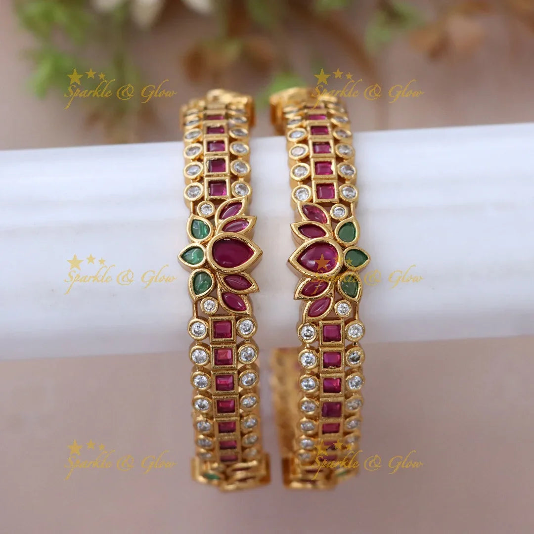 Exquisite Lotus Gold Bangles for Festive Celebrations