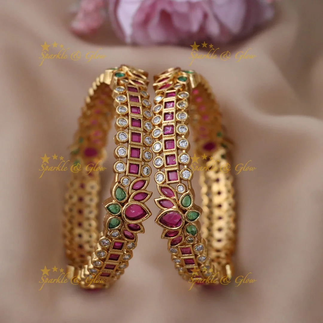 Exquisite Lotus Gold Bangles for Festive Celebrations