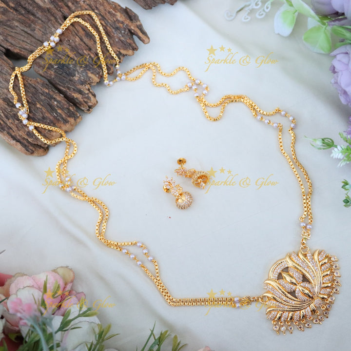 Elegant Gold Lotus Haram for Festive Celebrations