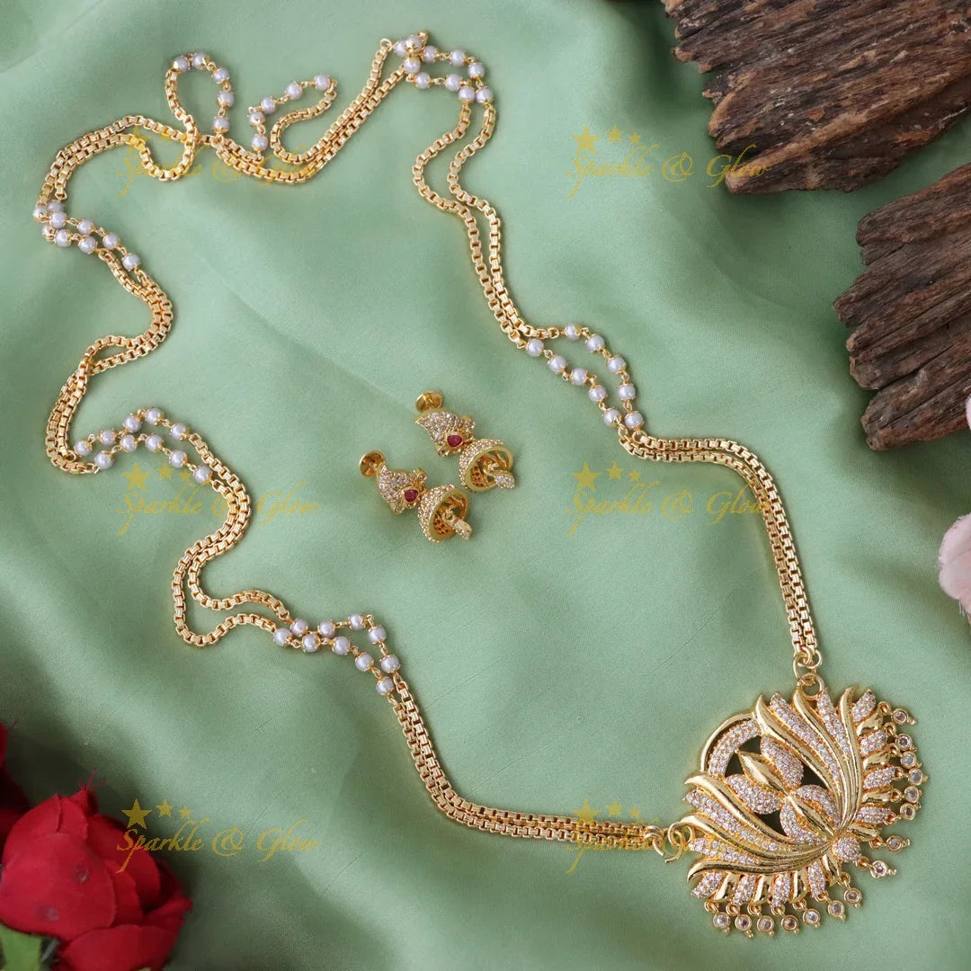 Elegant Gold Lotus Haram for Festive Celebrations