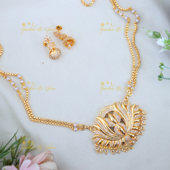 Elegant Gold Lotus Haram for Festive Celebrations