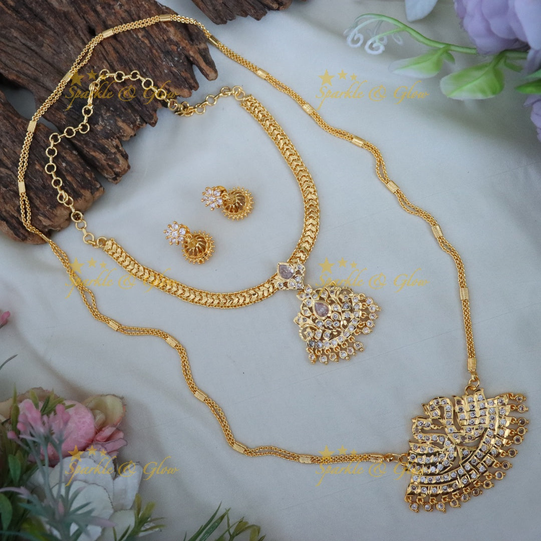 Exquisite Peacock Bridal Necklace Set - Sparkle & Glow
