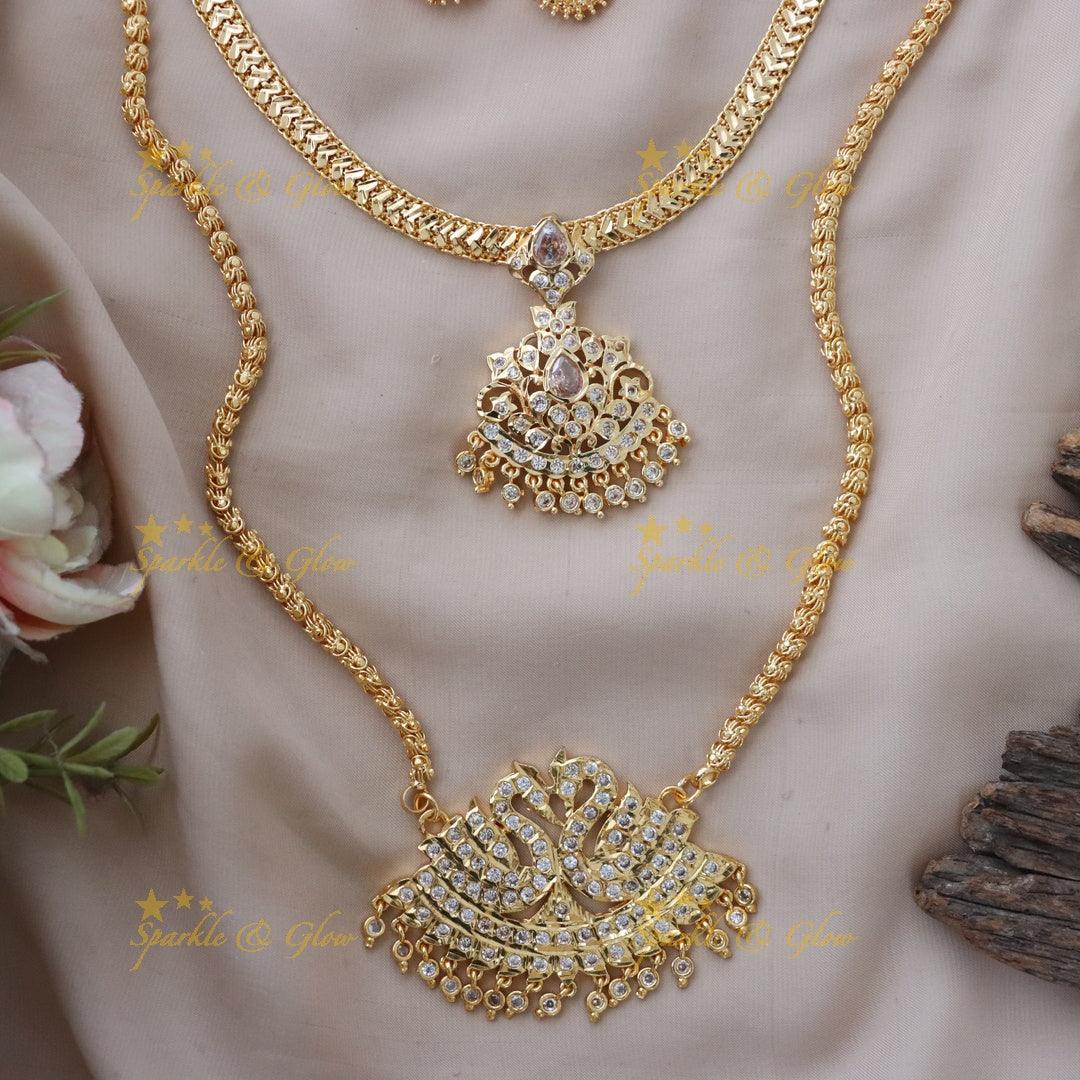 Exquisite Peacock Bridal Necklace Set - Sparkle & Glow