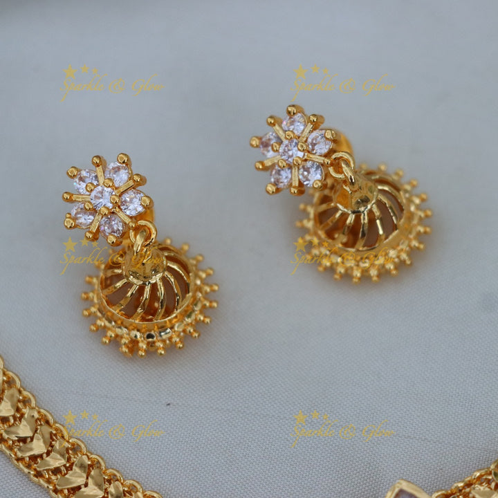 Exquisite Peacock Bridal Necklace Set - Sparkle & Glow
