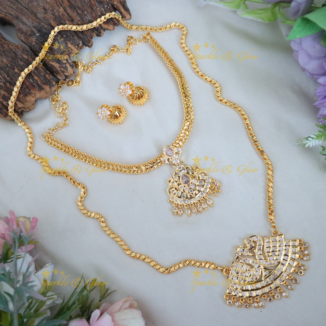 Exquisite Peacock Bridal Necklace Set - Sparkle & Glow