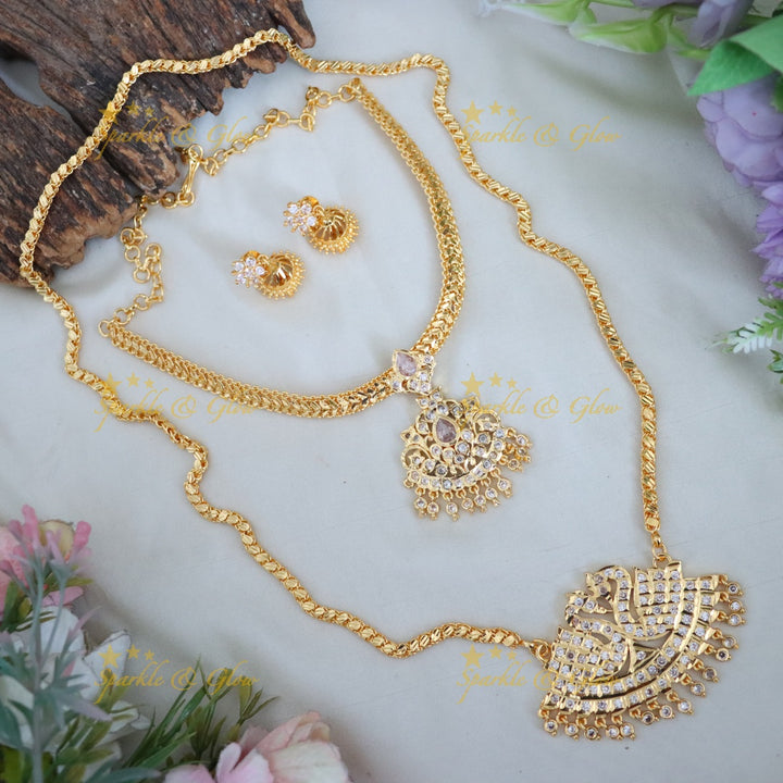 Exquisite Peacock Bridal Necklace Set - Sparkle & Glow