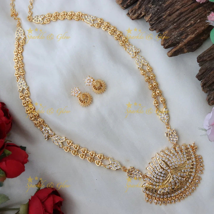 Exquisite Lotus Micro Gold Haram Necklace – Sparkle & Glow