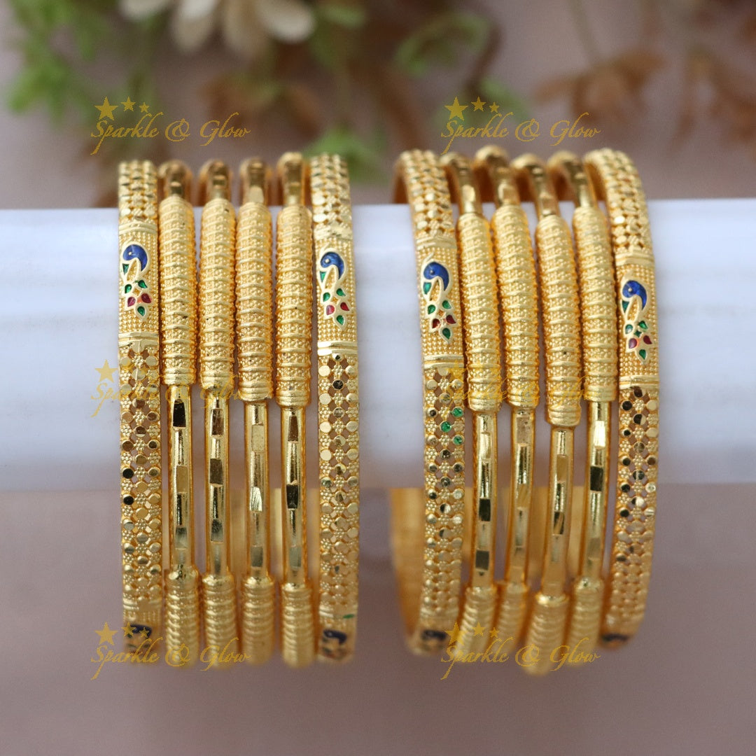 Exquisite Microgold Peacock Bangles for Festive Elegance