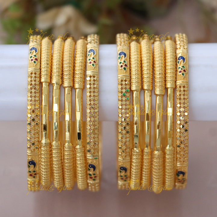 Exquisite Microgold Peacock Bangles for Festive Elegance