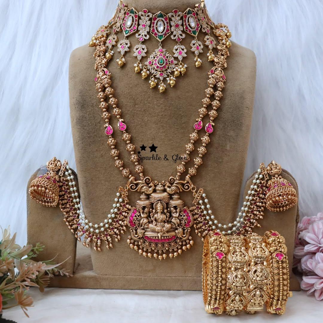 Elegant Lakshmi Bridal Set | Sparkle & Glow