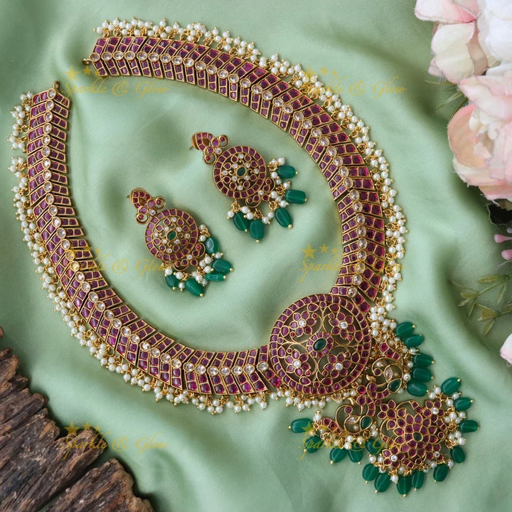 Exquisite Floral Peacock Wedding Necklace Set