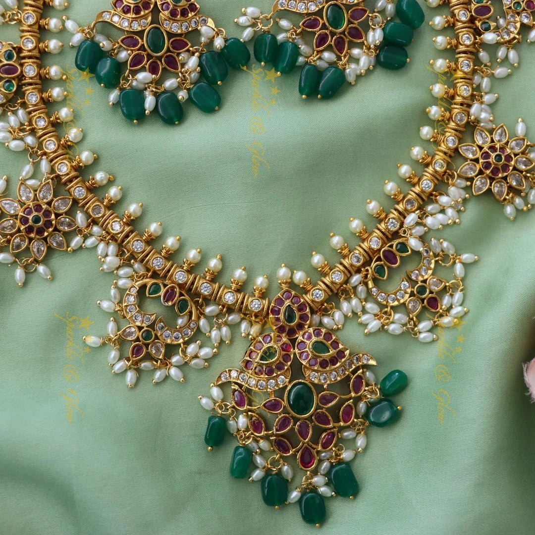 Graceful Floral Mango Necklace Set