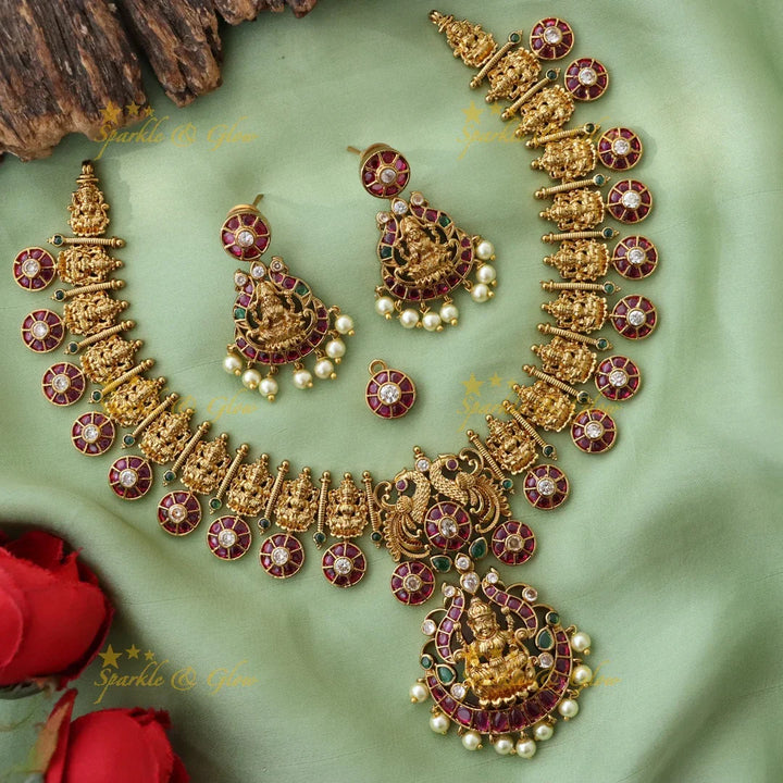 Exclusive Lakshmi Peacock Necklace – Premium Festive Wear