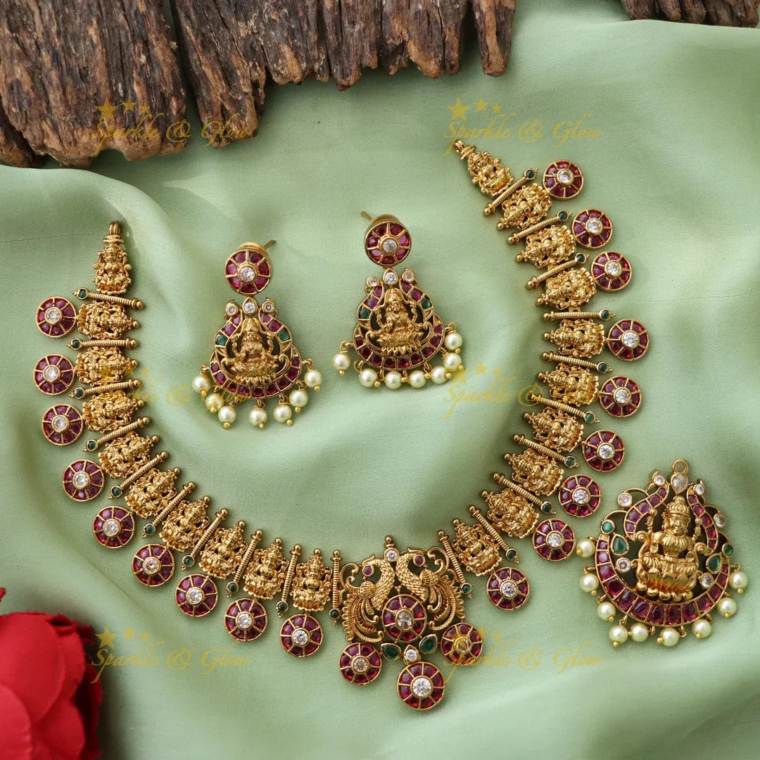 Exclusive Lakshmi Peacock Necklace – Premium Festive Wear