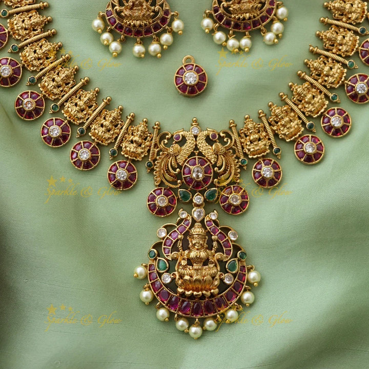 Exclusive Lakshmi Peacock Necklace – Premium Festive Wear