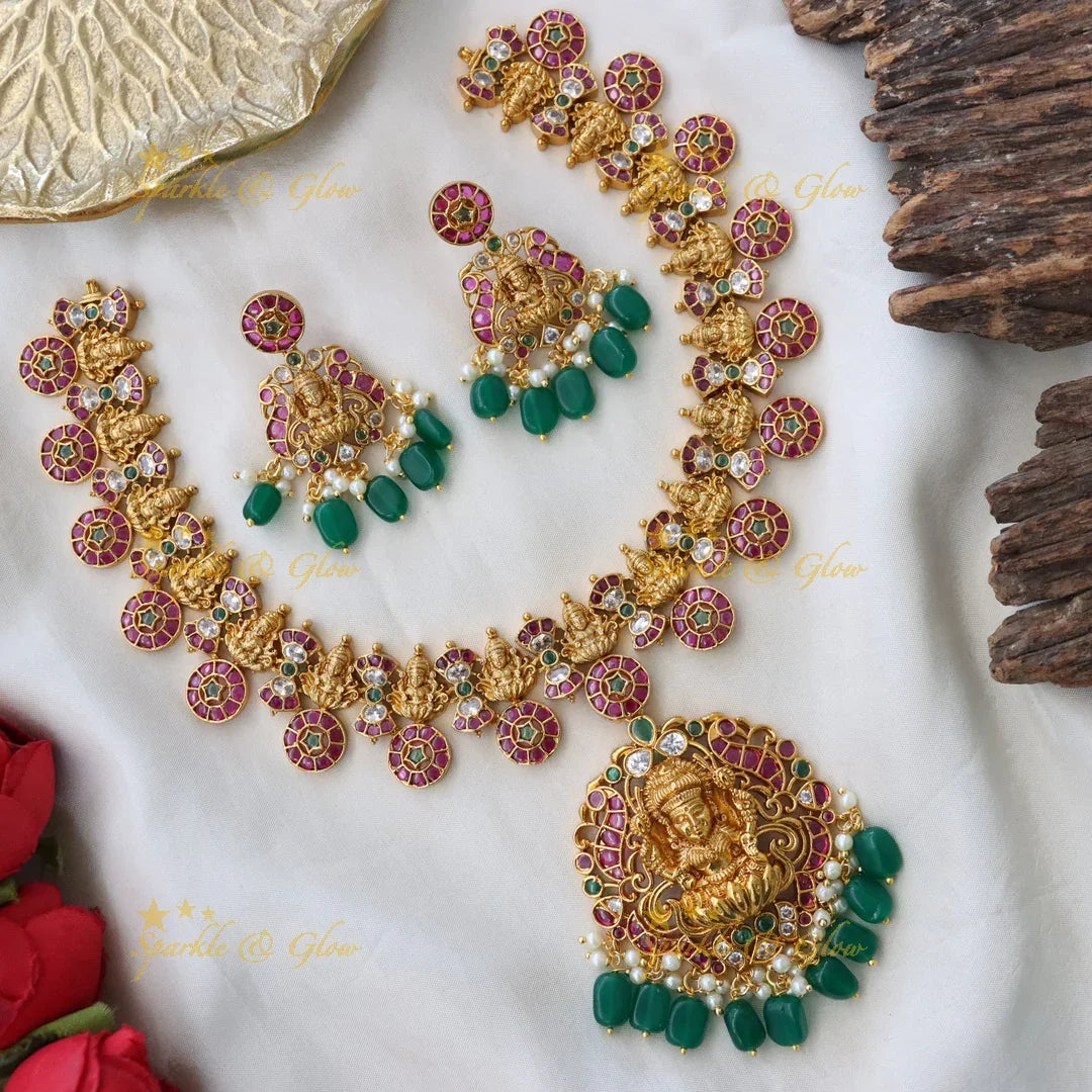 Exquisite Lakshmi Peacock Necklace for Weddings