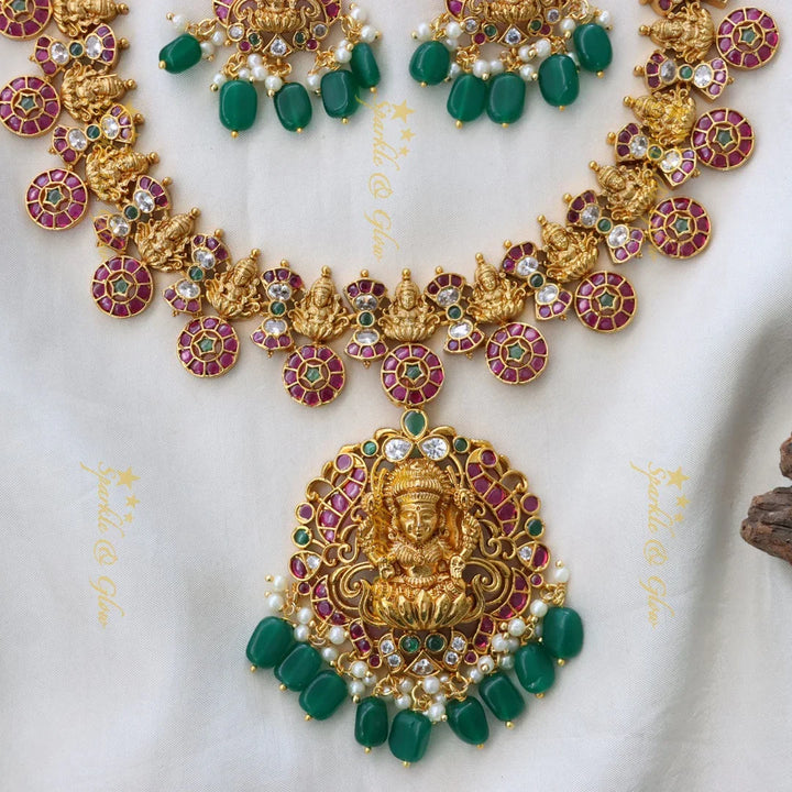 Exquisite Lakshmi Peacock Necklace for Weddings