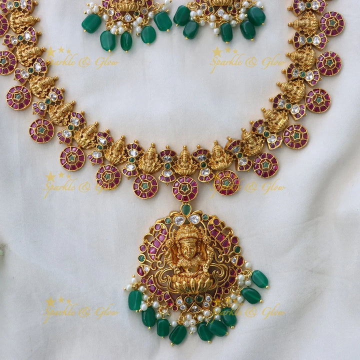 Lakshmi Peacock Necklace Set for Weddings & Festive Wear