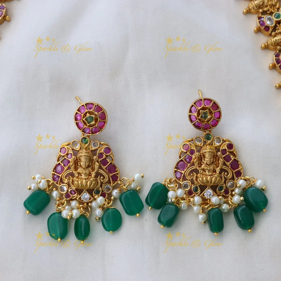 Lakshmi Peacock Necklace Set for Weddings & Festive Wear