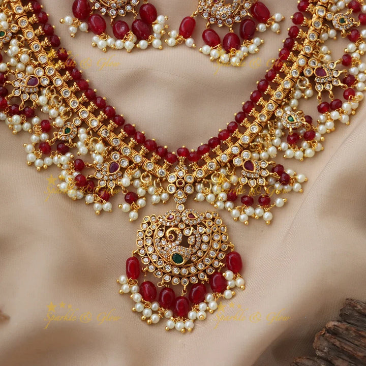Exquisite Gold-Plated Necklace Set - Festive Collection