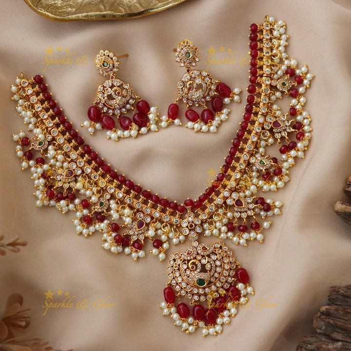 Exquisite Gold-Plated Necklace Set - Festive Collection