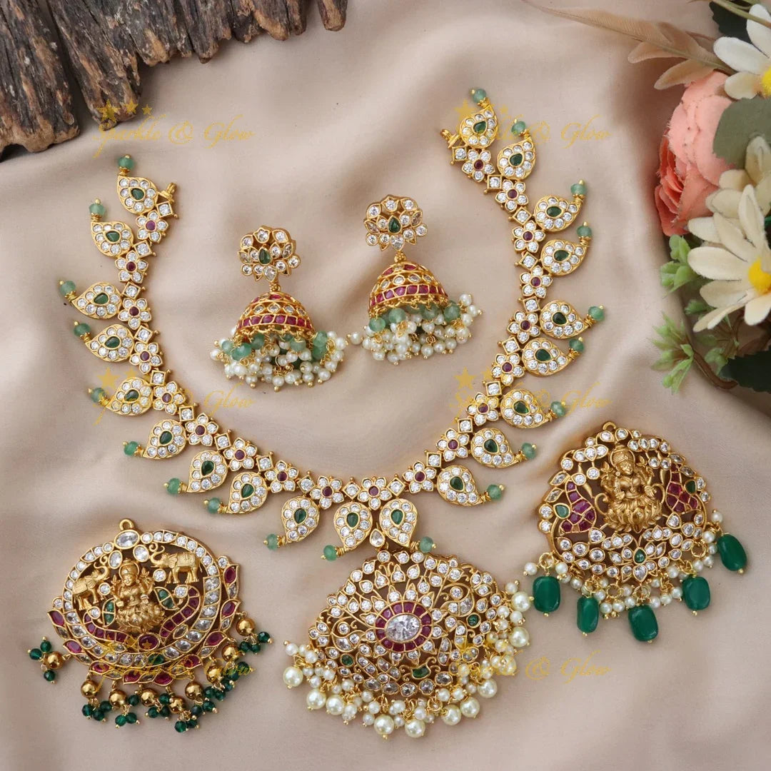 Gold alike Short Necklace Set – Perfect for Weddings