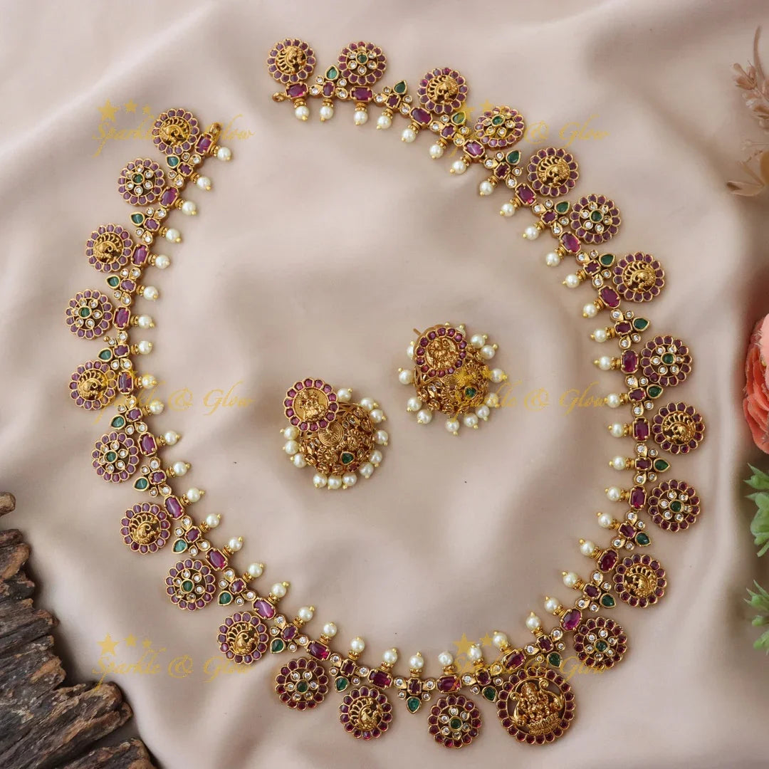 Exquisite Floral Peacock Necklace Set | Perfect for Weddings