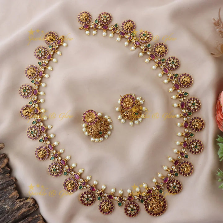 Exquisite Floral Peacock Necklace Set | Perfect for Weddings