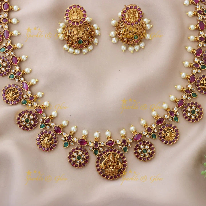 Exquisite Floral Peacock Necklace Set | Perfect for Weddings
