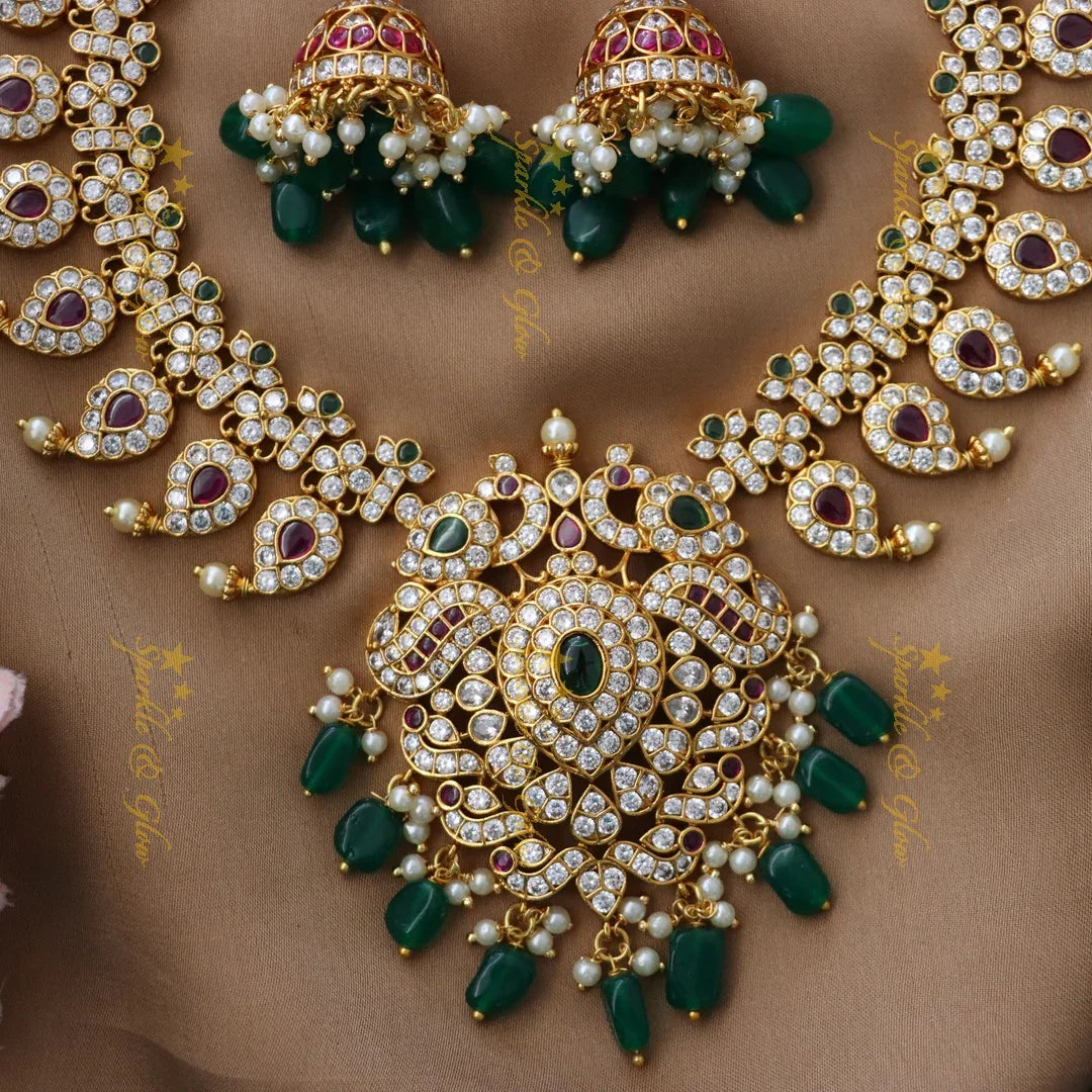 Stunning Mango Peacock Necklace Set for Festive Charm