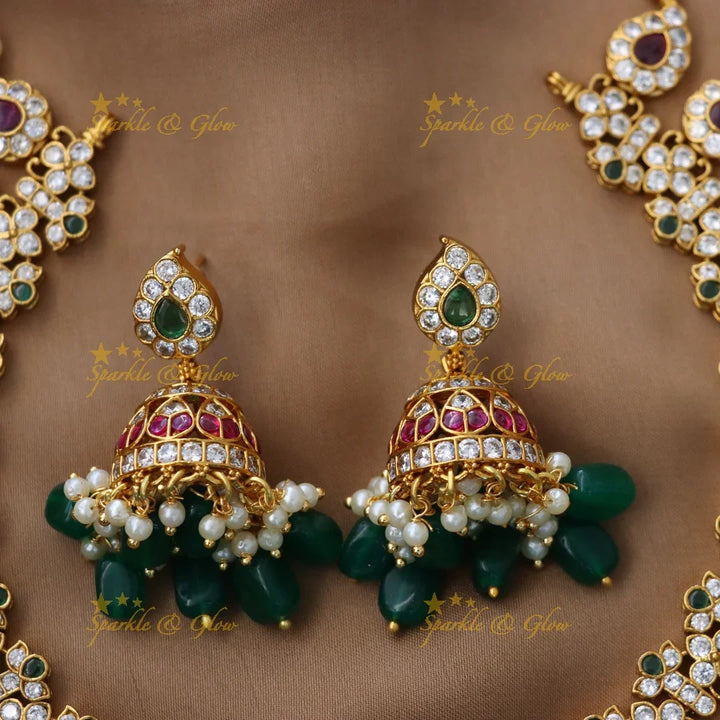 Stunning Mango Peacock Necklace Set for Festive Charm