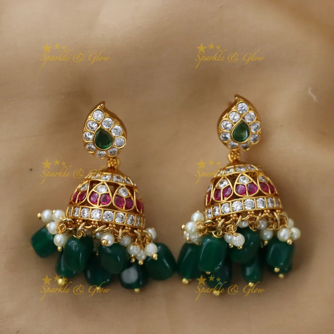 Exquisite Mango Peacock Gold Necklace Set for Festivities