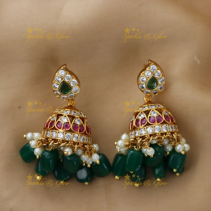 Exquisite Mango Peacock Gold Necklace Set for Festivities