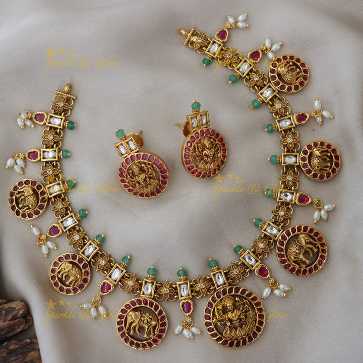 Gold Elephant Necklace for Weddings & Festivals