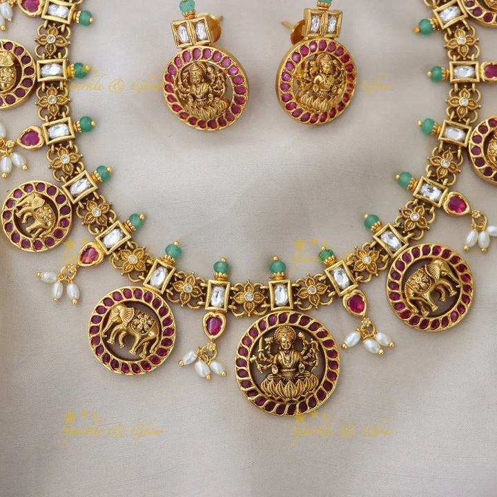 Gold Elephant Necklace for Weddings & Festivals