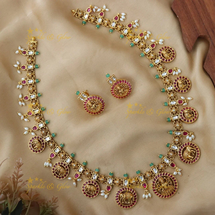 Unique Elephant Gold Necklace - Temple Style Elegance