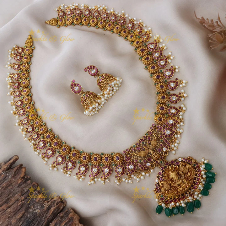 Exquisite Mango Lakshmi Bridal Necklace Set