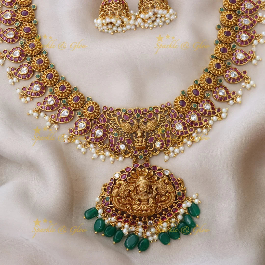 Exquisite Mango Lakshmi Bridal Necklace Set