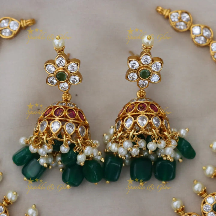 Elegant Mango Floral Short Wedding Necklace Design