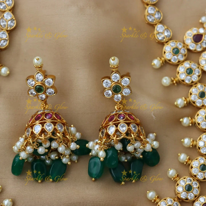 Exquisite Imitation Gold Long Necklace Set for Weddings