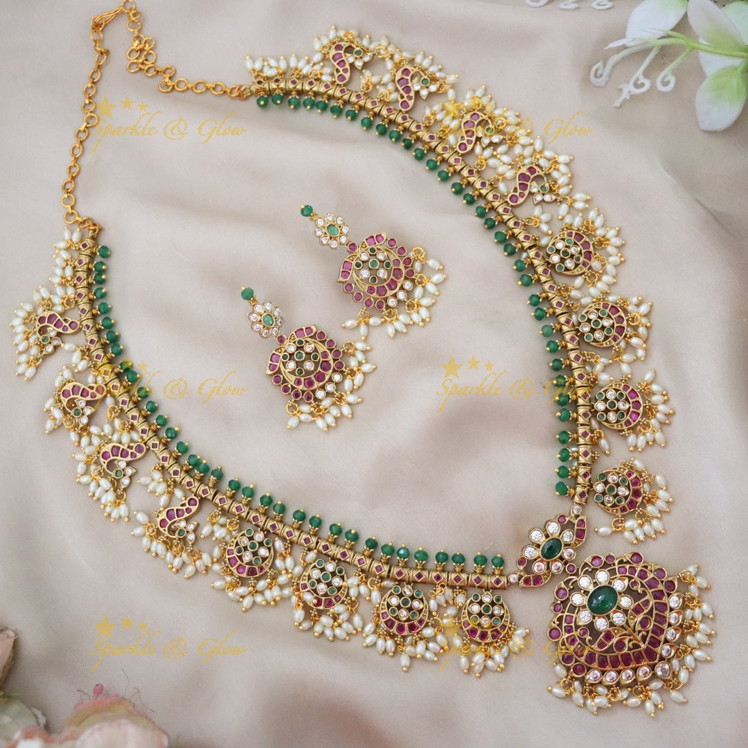 Exquisite Guttapusalu Necklace Set | Sparkle & Glow