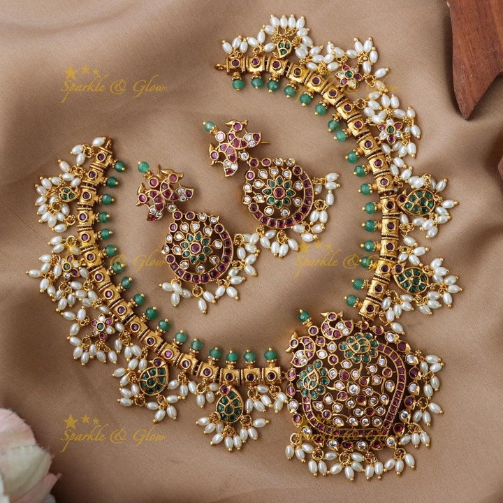 Exquisite Mango Peacock Wedding Necklace – Premium Imitation Jewellery