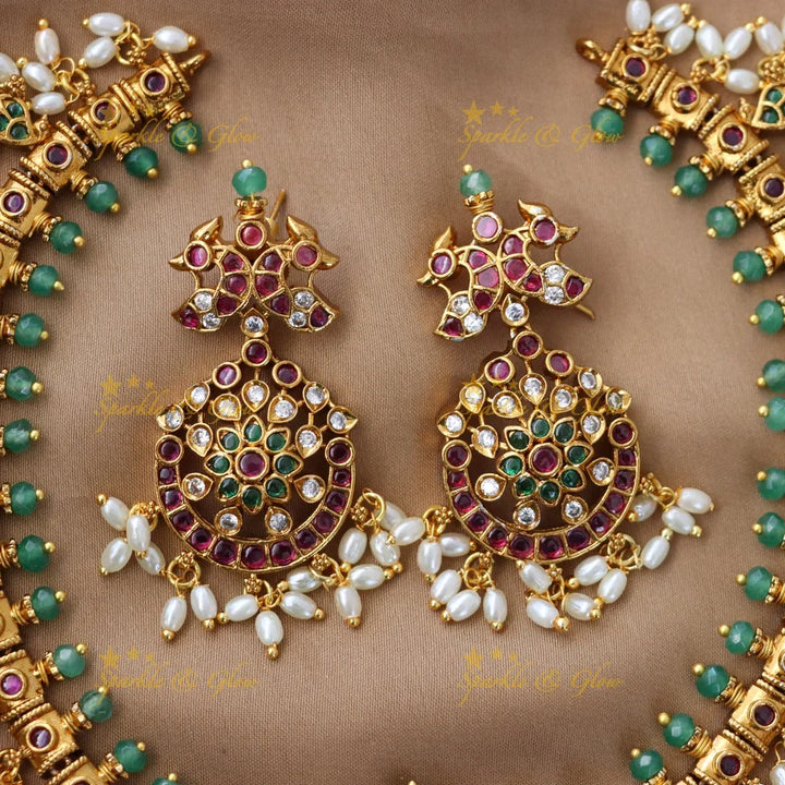Exquisite Mango Peacock Wedding Necklace – Premium Imitation Jewellery