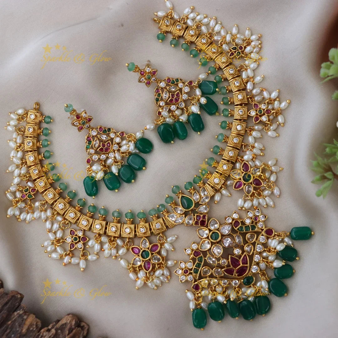 Exquisite Guttapusalu Necklace Set for Weddings | Sparkle & Glow