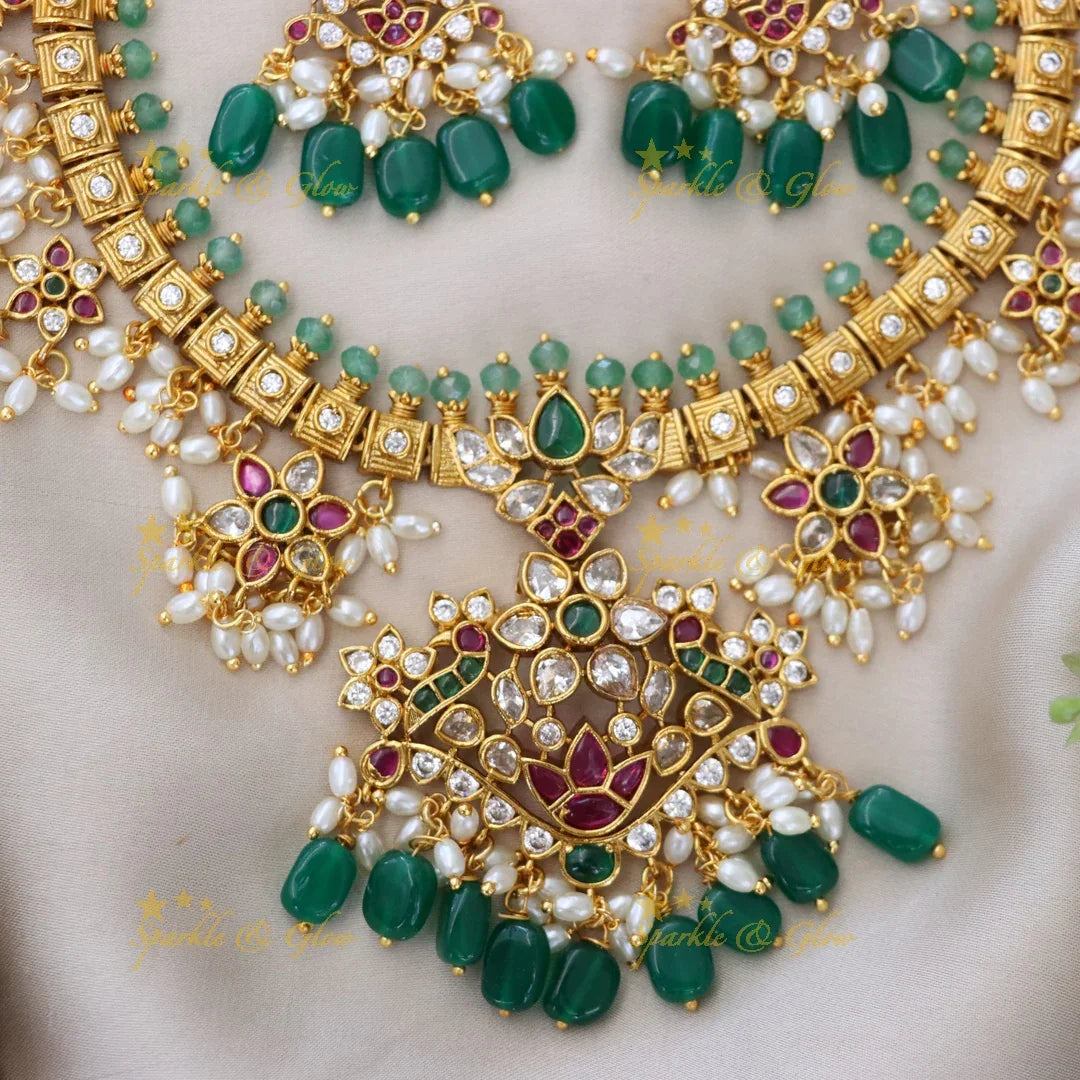 Exquisite Guttapusalu Necklace Set for Weddings | Sparkle & Glow