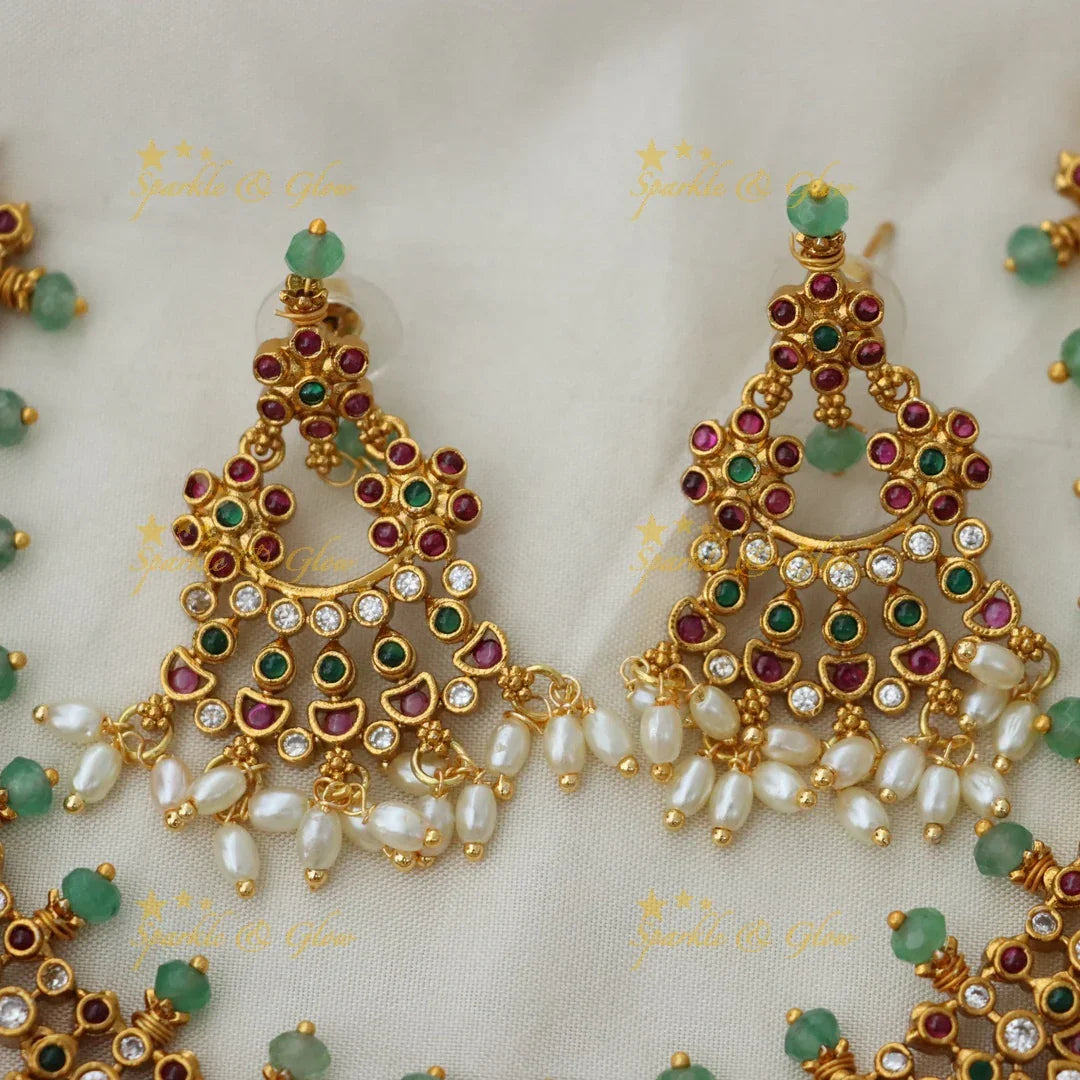 Exquisite Floral Guttapusalu Necklace Set - Sparkle & Glow