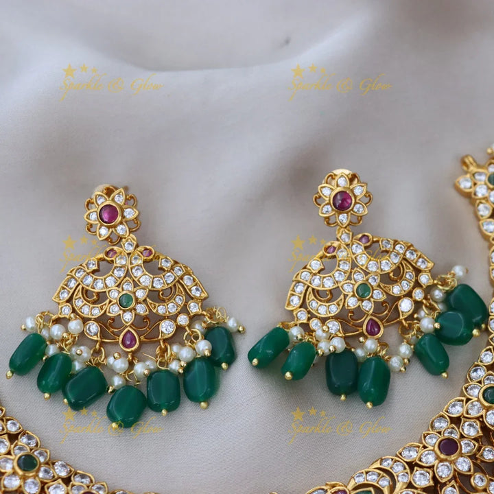 Exquisite Gold Necklace - Floral Peacock Design