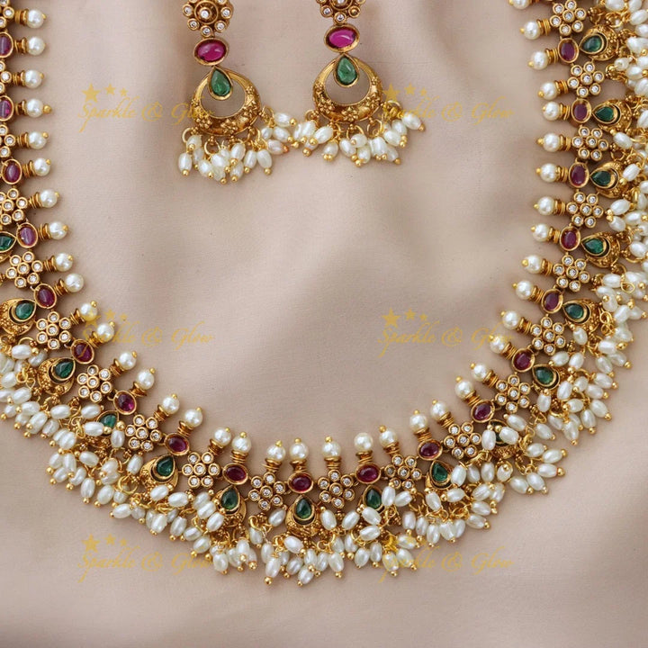 Exquisite Gold-Alike Pearl Necklace for Celebrations